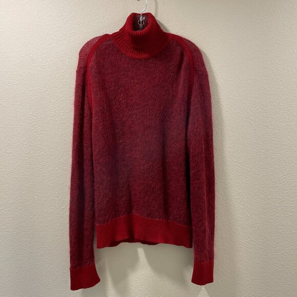 J. LINDEBERG Long Sleeve Turtleneck Pullover Mohair Blend Deep Red - L - Picture 1 of 12